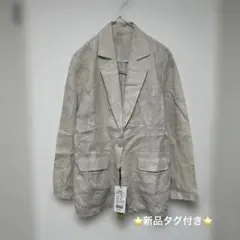 ⭐️新品タグ付き⭐️高級リネン混 テーラードジャケット ベージュ y2x9kAのサムネイル