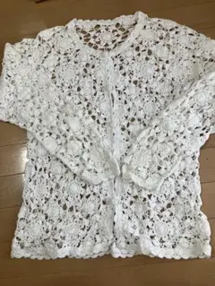 Vintage crochet cardigan かぎ針編み カーディガン 刺繍