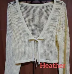 Heather ヘザー レース メッシュ 黄色 カーデガン Fのサムネイル