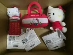 ハローキティ なつかしモチーフ　マスコット キーホルダー　ぬいぐるみ 3種
