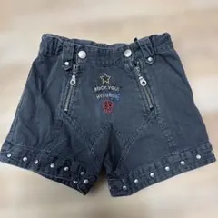 ヒスミニ ドクロ ビジュースタッツ ジッパー コギャル ショートパンツ 120