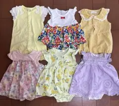 プティマイン・SLAP SLIP等女の子 夏服 ロンパースまとめ売り 6点セット