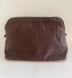 【訳あり】HERMES エルメス ボリードポーチ MM ブラウン キャンバスのサムネイル