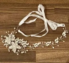 ウェディング ヘッドドレス 花モチーフ