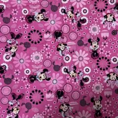 【輸入生地】ディズニー ミニーマウス ピンク 花柄 110×52cm レア