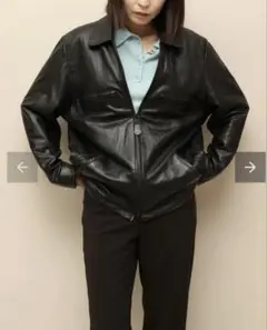 European labelsoft leather zip-up jacket