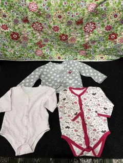 最終No.⑧ユニクロトレーナー生地カーディガンとインナーロンパース2枚80サイズ