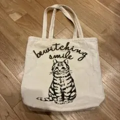 ねこの絵柄　キャンバスバッグ　エコバッグ　猫バッグ　ネコトートバッグ