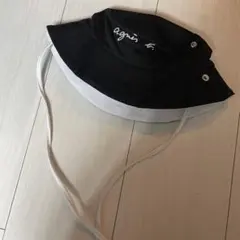 アニエスベー　リバーシブルバケットハット 帽子 紐付き サイズ2