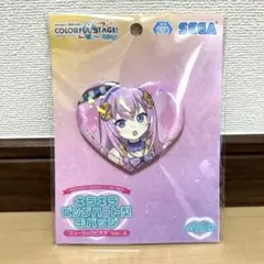 プロセカ プロジェクトセカイ キラキラビッグハート型缶バッジ 巡音ルカ