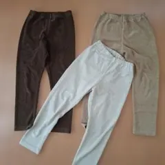 ユニクロ リブレギンス ストレッチ 3本セット 120 キッズ