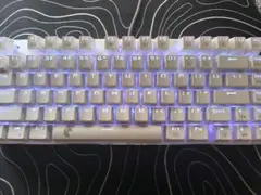 E元素キーボード　ホワイト 赤軸　静音リング付き