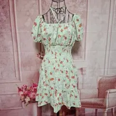 JULIA　花柄　ワンピース　レトロ　フレア　未使用タグ付き
