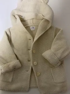 美品★ ベビーギャップ　くま耳　カーディガン　アイボリー　80cm ニット