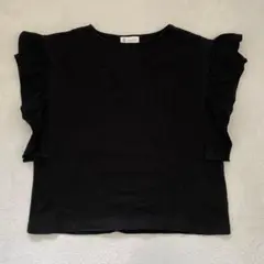 ロペピクニック ノースリーブ フリル袖 コットン100% ブラック 38