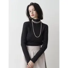jouetieラメ ブラック ハイネックニット Mサイズのサムネイル