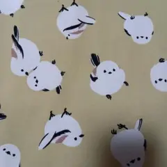 シマエナガ生地　ベージュ　1M 鳥　小鳥　シマエナガ　雪の妖精　オックス生地