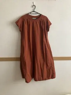 ★新品★オレンジ 半袖シャツワンピース Aライン