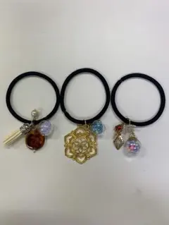 ヘアゴム　3点セット　パール　お花
