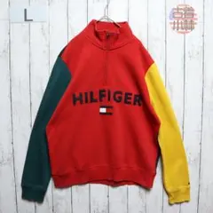 メンズL 【美品】 トミーヒルフィガー スウェット 赤 O2+0136