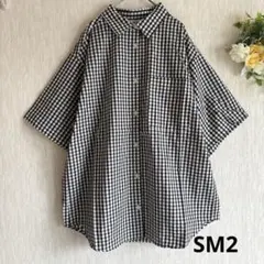 新品　BIG半袖シャツ　SM2 チェック　オフのサムネイル