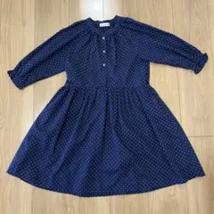 ＊美品＊branshes ドットワンピース130 ネイビー