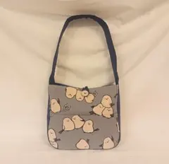 【在庫一掃セール】シマエナガ柄　肩掛けバッグ　ハンドメイド