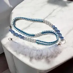 2wayスマホショルダーストラップ ハンドストラップ　ジュビリーブルー風