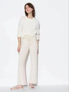 【UNIQLO】ウォッシャブルニットリブパンツ　Ｌ