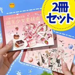 41】♡お得な2冊セット♡ 海外マステ 女の子 PET素材 ステッカーブック