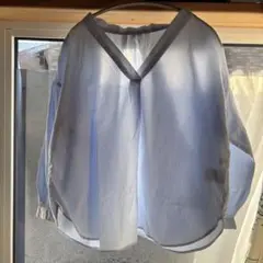 earth musick&ecology 七分袖ブラウス ストライプ