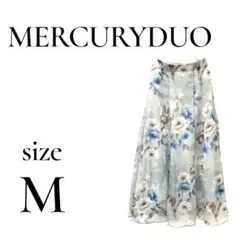 【美品】MERCURYDUO フラワープリント フレアスカート Mサイズ