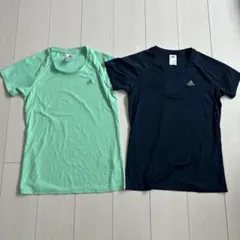 adidas climalite半袖トップス ミントグリーン ネイビー２枚セット