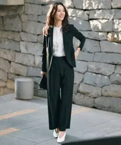 ICB Fied テーラードジャケット&ワイドパンツセットアップ　ブラック