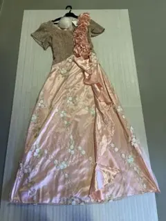 新品◆発表会/演奏会/司会/パーティ/舞台◆ピンク＋ピンクゴールド/刺繍ロング