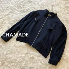 シャマード　長袖ブルゾン　ハイネックジャケット　飾りボタン 日本製　フルジップ