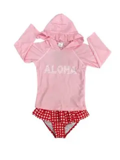 ☆新品未使用☆激カワ♡ラッシュガードフード付きセパレート水着☆