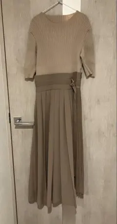 snidel スナイデル プリーツ ドッキング ニットワンピース 半袖