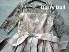 ドリードール 結婚式 レース切替 ビジューベルト フレアワンピ 38M