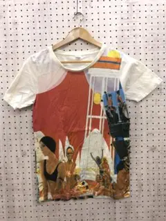 Design 古着 レトロ サイケ 宇宙 月 グラフィック Tシャツ