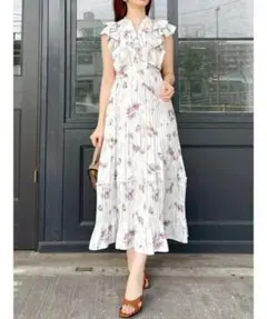美品】Sustainableプリーツプリントワンピース ミント サイズ1 - メルカリ