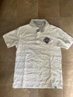 【希少】アディダスゴルフ パイル総柄 半袖ポロシャツ ホワイト [サイズM]