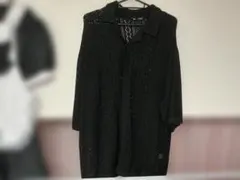 GU ウォッシャブルメッシュニットシャツ 黒　XLサイズのサムネイル