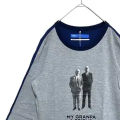 【レアデザイン‼️】新品 adidas 7分袖リンガーTシャツ M グレー Y2K