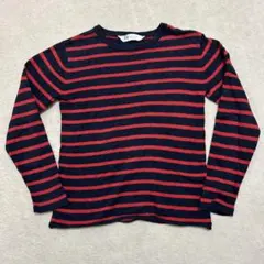 H&M ネイビーとレッド　ボーダー　長袖カットソー