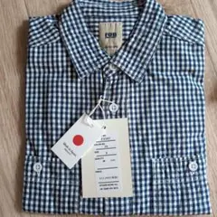 FOB FACTORY F3397 長袖シャツ ネイビー/ホワイトチェック