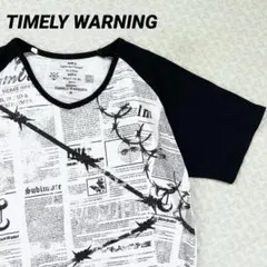 TIMELY WARNING ラグランTシャツ 半袖 Tシャツ メンズ M 英字のサムネイル