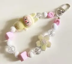 春ラブブ　2連ビーズストラップ