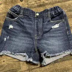GU ダメージ加工　デニムショートパンツ　130cm キッズ　ジーユー