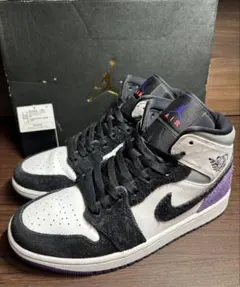ナイキ エアジョーダン1 ミッドSEバーシティパープル中古品size25.0㎝
